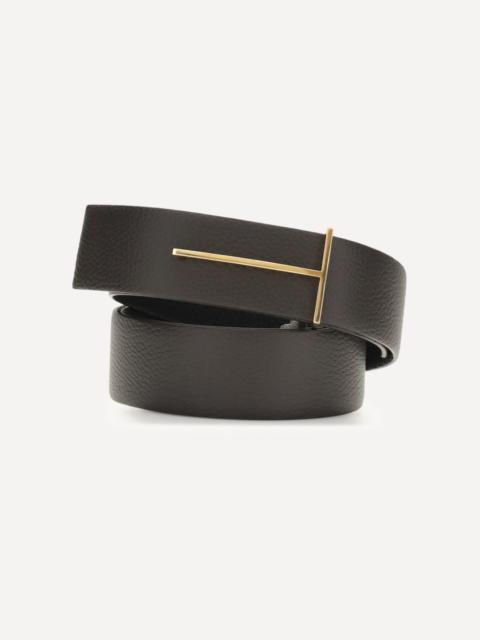 Grain Leather Slim T reversible Belt