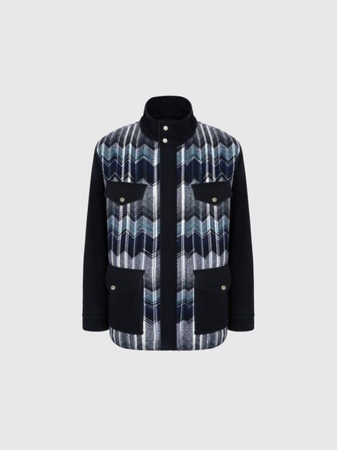 Field Jacket with Zigzag Pattern