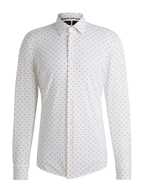 SLIM-FIT SHIRT IN PRINTED PERFORMANCE-STRETCH MATERIAL