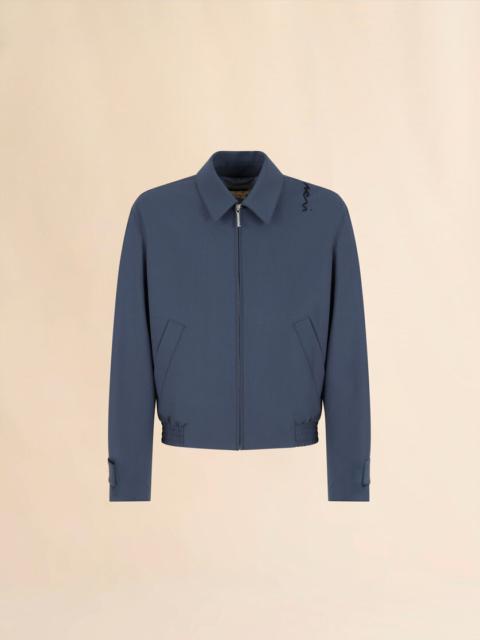 GRAY LIGHT WOOL JACKET WITH COLLAR