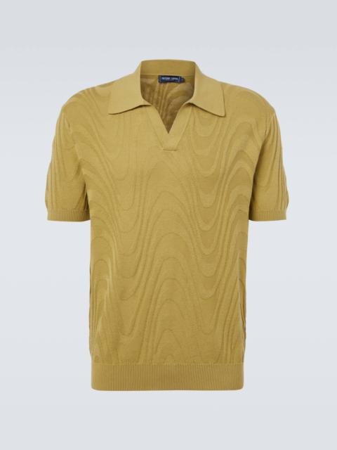 Rino cotton and silk jacquard polo shirt