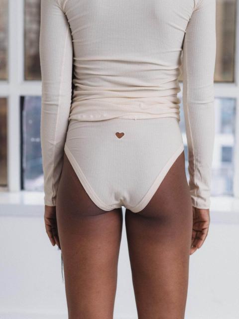 Heart Highwaist Bell Pants - Fine Organic Cotton Rib