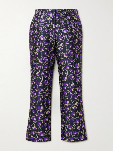 24/7 Floral-brocade Straight-leg Pants
