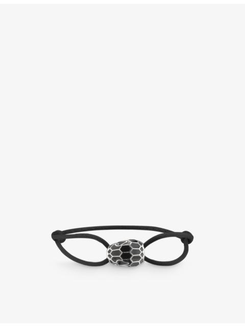 Serpenti Forever 18ct yellow-gold plated brass and cord bracelet