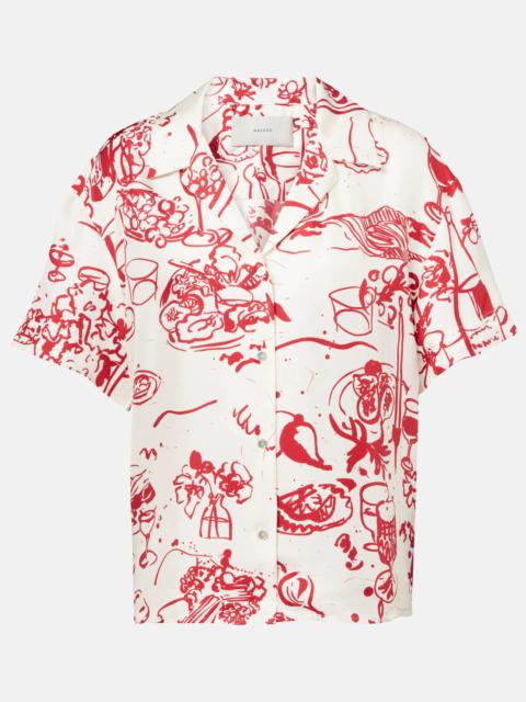 Pragua printed silk twill shirt