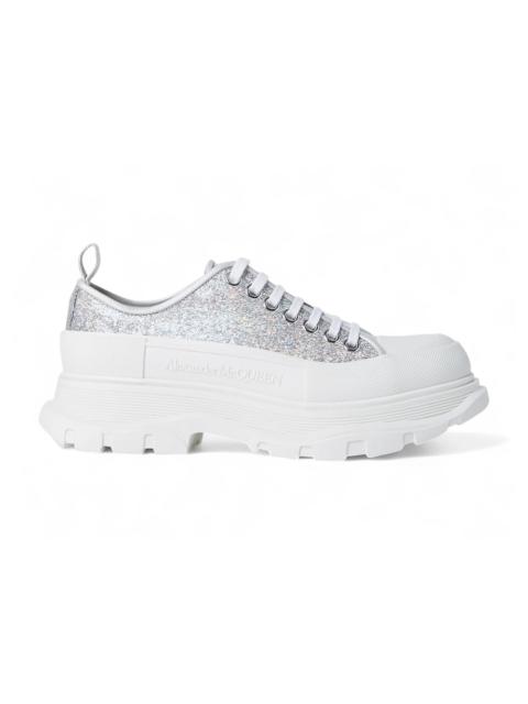 Alexander McQueen Tread Slick Low Lace Up White Silver