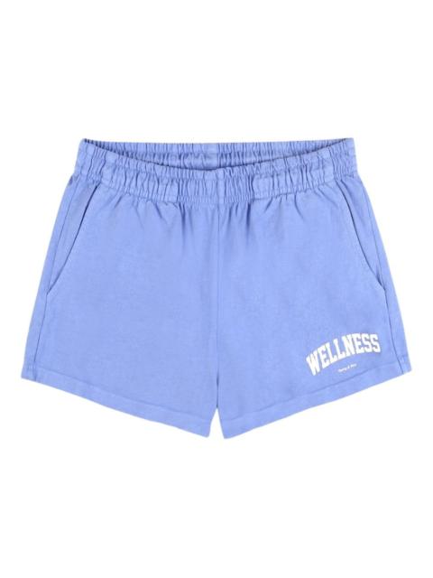 lettering-print logo shorts
