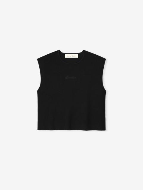 Womens Signature Rib Knit Cropped Top