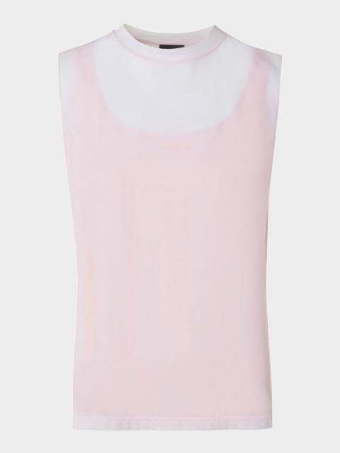 Sleeveless Double Layer Techno Tulle Top