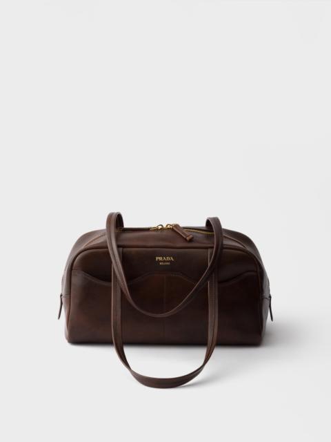 Prada Carry large antiqued leather top-handle bag