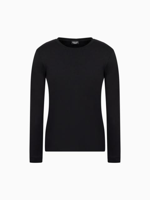 Pure cashmere interlock crew-neck jumper