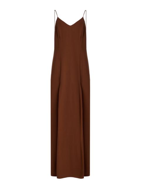 Florence Crepe Maxi Slip Dress brown