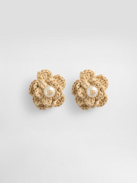 Flower clip earrings
