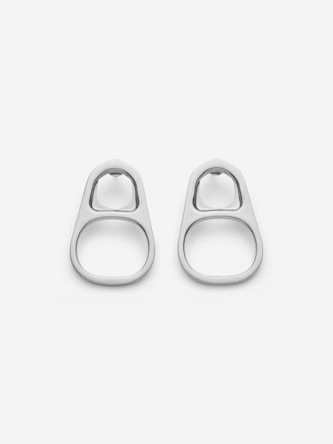 THE SILVER-TONED RING-PULL EARRINGS