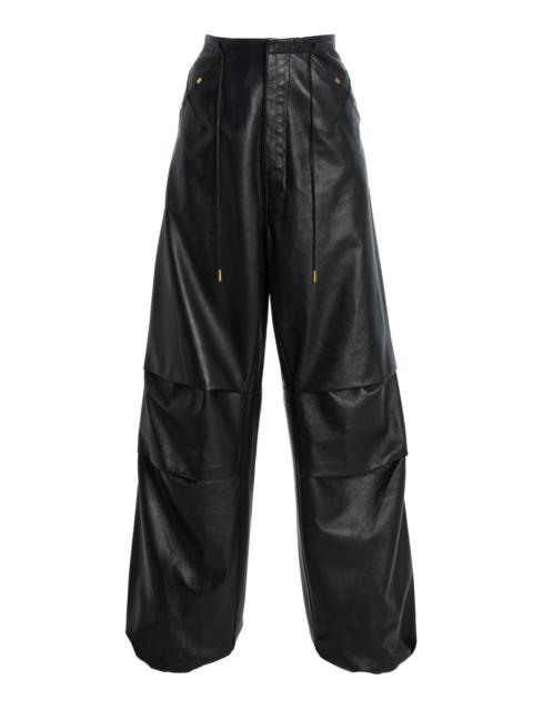 Daisy Plonge Leather Pants black