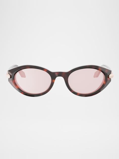 Serpenti Viper Acetate Oval Sunglasses