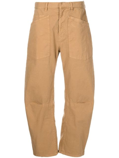 Shon cropped angular-leg trousers