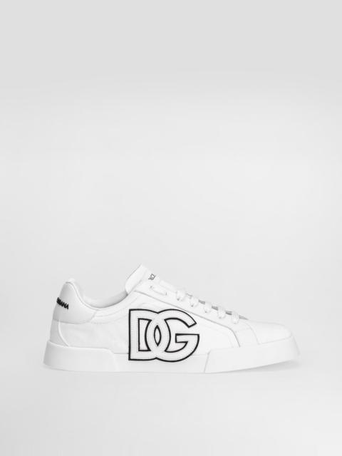 Portofino light strobel sneakers in canvas and calfskin