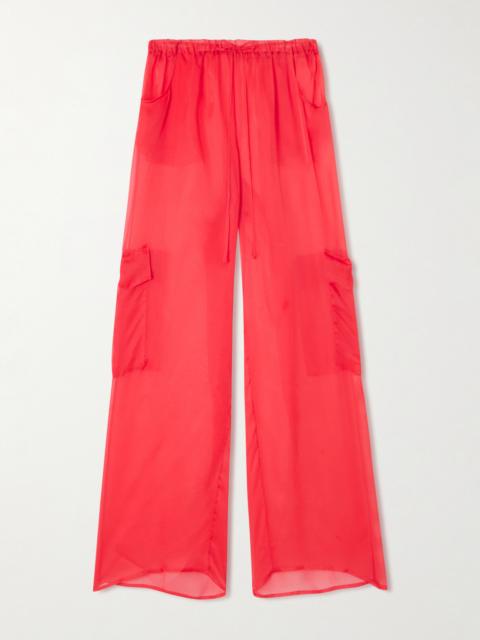 Organza Straight-leg Pants
