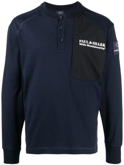 logo-print panelled T-Shirt