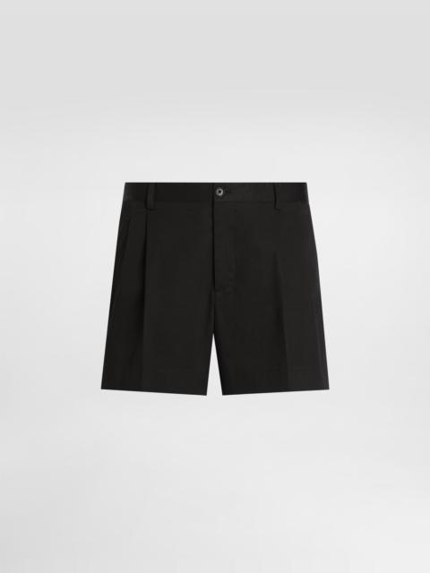 Cotton gabardine shorts