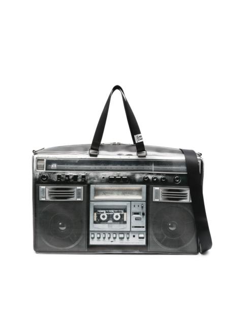 Boombox-print tote bag