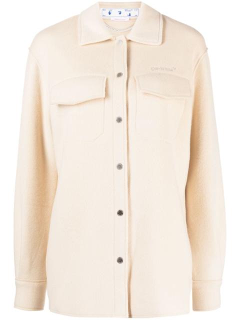 embroidered logo shirt jacket