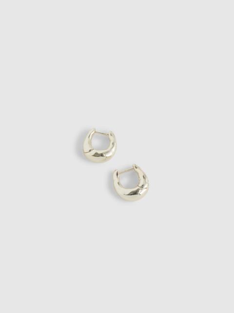 Hammered Puffy Huggie Hoop Earrings