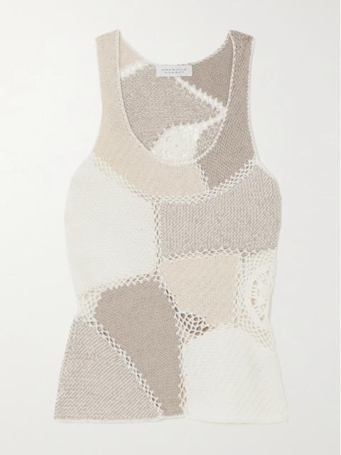 Sara Crochet-trimmed Patchwork Wool And Cashmere-blend Tank