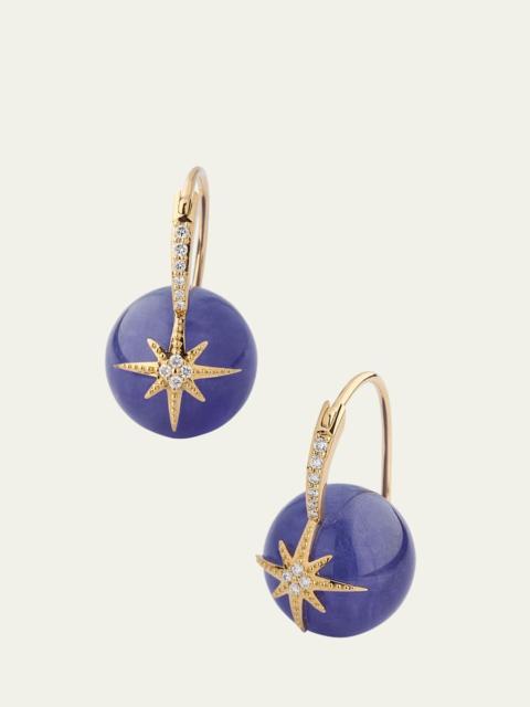 14K Pave Starburst Bead Earrings