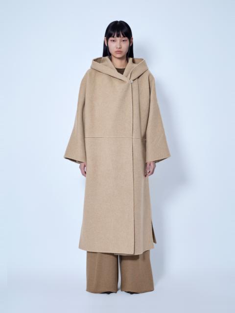 Hooded Camel and Mohair Coat
