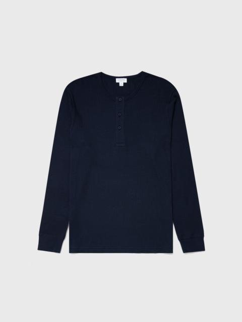 Long Sleeve Waffle Henley