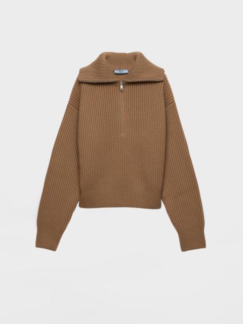 Ribbed knit cashmere sweater