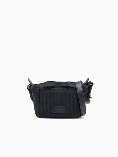 MESH AND LEATHER CROSSBODY BAG