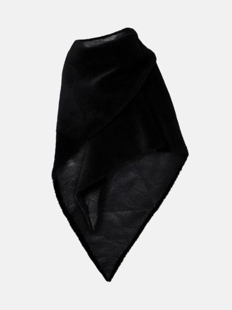 Shearling-trimmed leather scarf