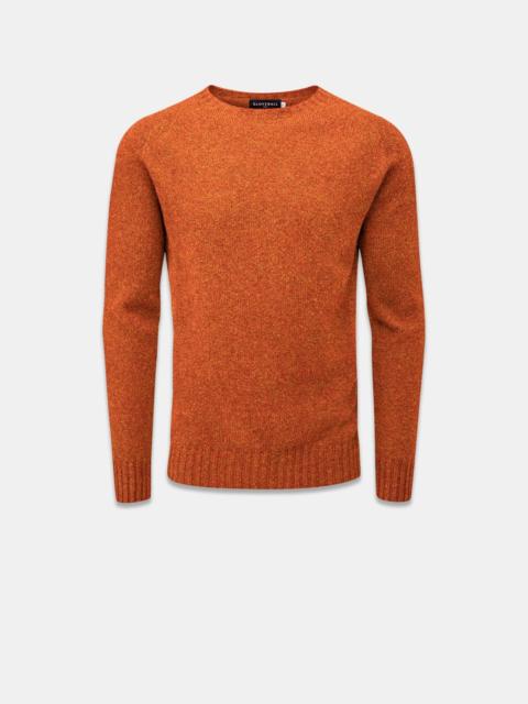 Men's Lambswool Crew Neck Jumper Orange