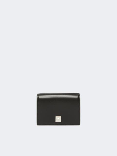 Leather tri-fold purse - BLACK