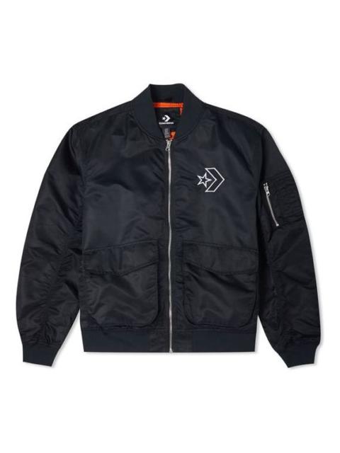 Converse SS22 Logo Loose Sports Retro aviator Jacket Unisex Black 10024169-A03