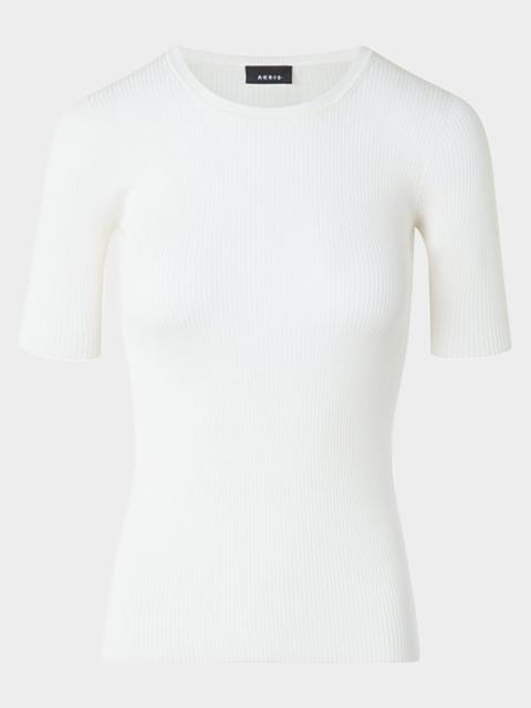 Ribbed Seamless Crewneck Sweater
