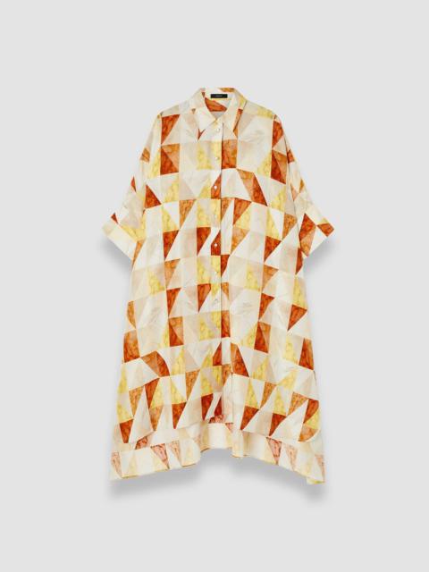 Dania Marble Print Silk Dress