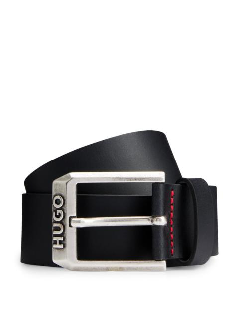 LOGO-BUCKLE BELT IN LEATHER