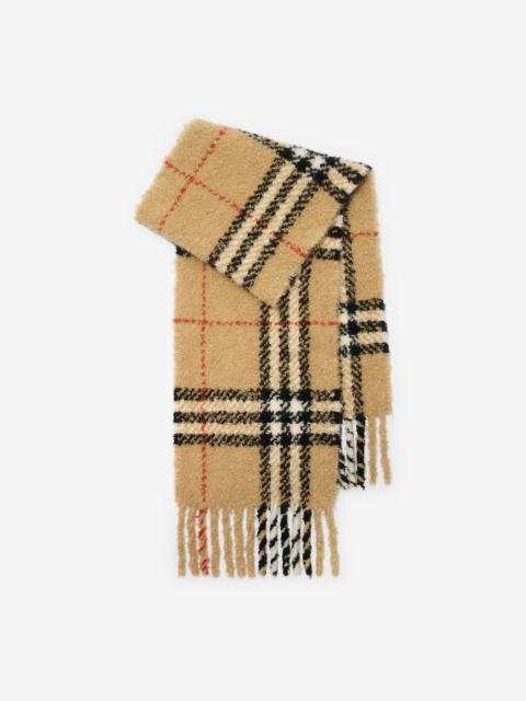 Check Alpaca Wool Blend Bouclé Scarf