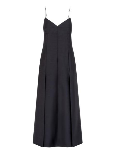 Alyona Wool-Silk Maxi Slip Dress black