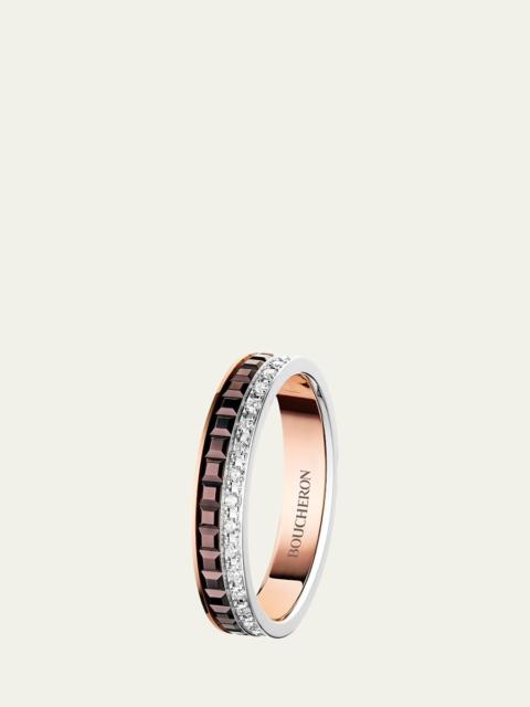 Quatre Classique Ring in Tricolor Gold with Brown PVD and Diamonds