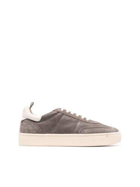 Combined suede-leather sneakers