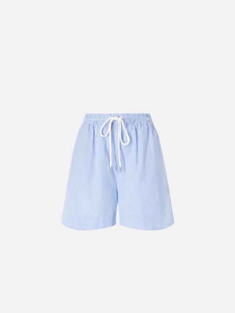 STRIPED COTTON SHORTS WITH ELASTICATED WAIST
