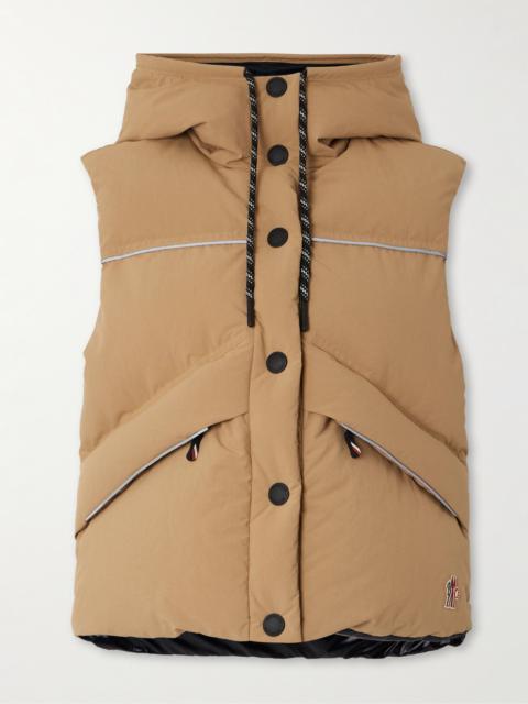 Arolla Hooded Appliquéd Quilted Shell Down Vest