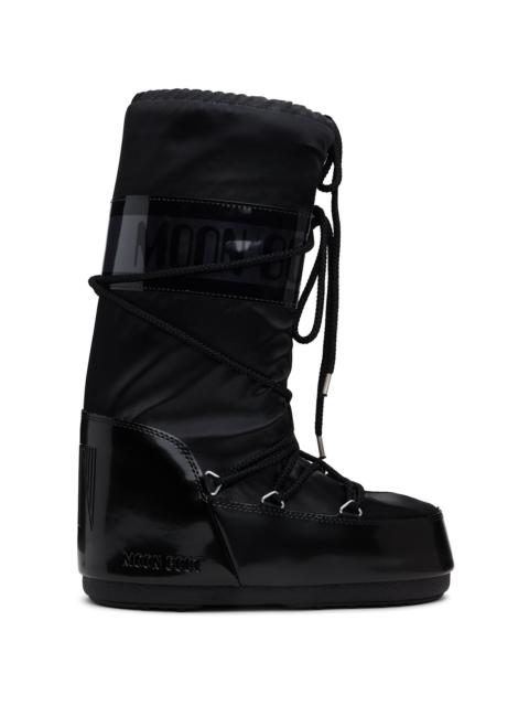 Black Icon Glance Satin Boots