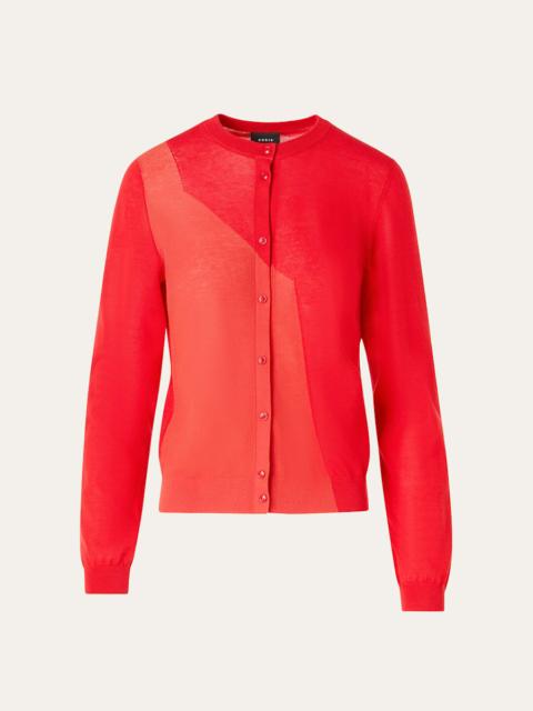 Crewneck Silk-Blend Cardigan