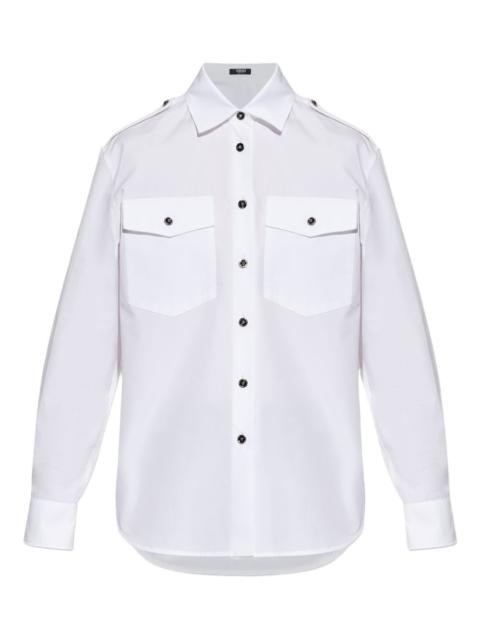 flap-pocket buttoned shirt